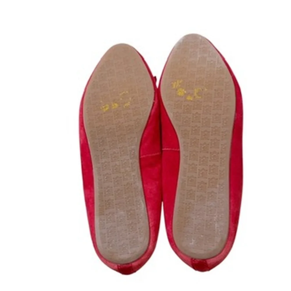 Birdies Red Cardinal Suede Flat Loafer Slippers Kiltie fringe Slippers Size 6